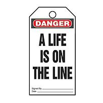 Spanish Plastic Tag, 'Peligro Una Vida E