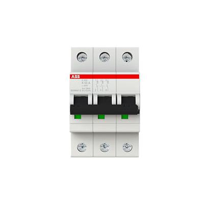 ABB-S203K63 — Interruptor Termomagnético Miniatura 3P 63 A Curva K para Riel DIN