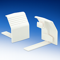 Panduit unión tipo T en PVC para canaletas T‑70, ideal para empalmar tres tramos de canalización en instalaciones de cableado superficial