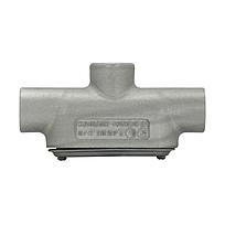 Condulet® Caja Registro Ovalada Serie 7  Forma"TB" en aluminio libre de cobre con pintura gris epóxica electroestática,  Entrada 1-1/4" NPT,  con tapa de acero galvanizado y empaque integrado. Aplicac
