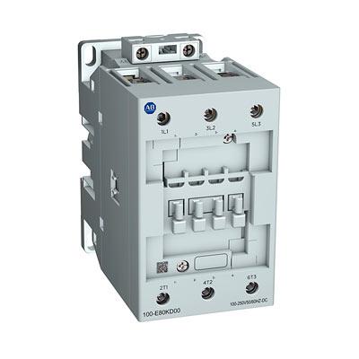 100-E MCS-E Contactor, 80A, AC3 duty, 100-250V AC 50/60Hz / 100-250V DC Electronic Coil, 0 N.O.  0 N.C.
