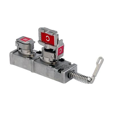 Access Interlock - Dual Key, Standard Key Code Labeling, Lever Actuator. Primary key trapped, Secondary key free to release lever.