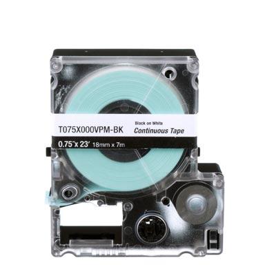 Cassete de Etiquetas continuas T075X000VPM-BK negro/blanco, 0.75&quot;
