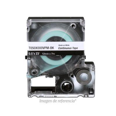 MP Cassette, Continuous Tape, Vinyl, .38" W x 23' L, Black on White