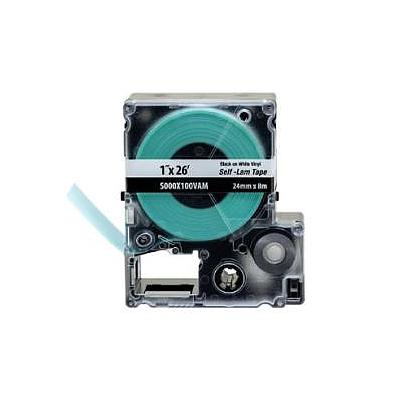 Casete de Etiquetas MP, Autolaminadas de Cinta Continua, 1"W x 26" L, Negro/Blanco - S000X100VAM