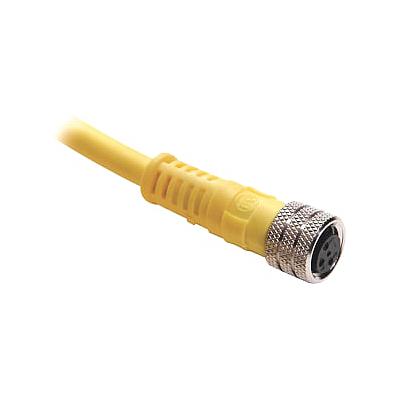 Patchcord: Pico (M8), Female, Straight, 3-Pin, PUR Cable, Yellow, 2M