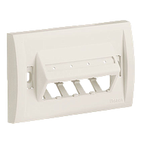 PANDUIT Placa frontal, Inclinada horizontal, 4 puertos, ABS, Blanco - UICFPHSE4IW