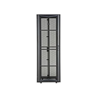 FlexFusion Cabinet, 800mm x 42RU x 1200mm, Black, Top Cap w/ Brush Seal, Sgl Hinge Front Door, Split Rear Door, Std Locks, L and R Side Panels, Left PDU Bracket, Casters