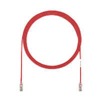 PANDUIT Cable de conexión UTP, Enchufes modulares TX6, Categoría 6, 28 AWG, Rojo - UTP28SP3RD