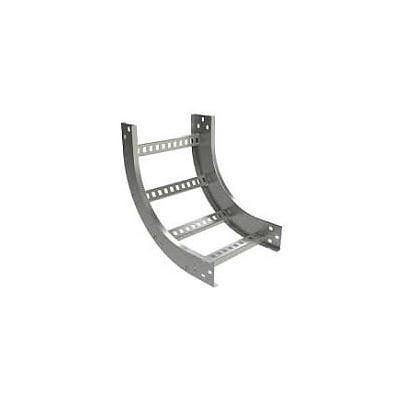 CURVA HORIZONTAL ESCALERA DE ALUMINIO PERFIL Z 90° PERALTE 3  1/4" ANCHO 6" RADIO 8" INCLUYE COPLE Y TORNILLERIA