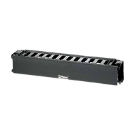 PANDUIT Organizador de cables horizontal, Una cara, 2 UR, ABS, Negro - WMPHF2E