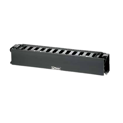 PANDUIT Organizador de cables horizontal, Una cara, 2 UR, ABS, Negro - WMPHF2E