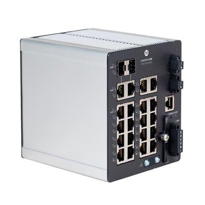 Stratix 5200 switch, 18 copper 100/1000 ports, 2 Combo 100/1000 ports, full FW, DLR, PRP, NAT