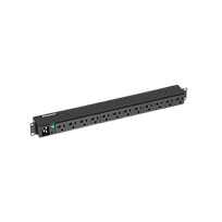 PANDUIT PDU monofásica horizontal de 20 amperios, 120 V, 12 Contactos, Negra - P12B30M