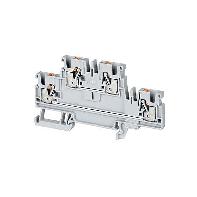 1492-P PUSH-IN TERMINAL BLOCKS , 2.5 MM² (AWG 28 - AWG 12) , 20 A , FEED-THROUGH , MULTI-LEVEL ,1 POINT ON EACH SIDE PER CIRCUIT