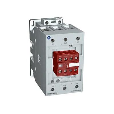 100S-E MCS-E Safety Contactor, 80A, AC3 duty, 100-250V AC 50/60Hz / 100-250V DC Electronic Coil, 0 N.O.  0 N.C. Standard &amp; 3 N.O. 1 N.C. Lower Power Auxiliary Contacts