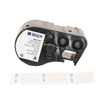 Etiquetas envolventes autolaminables de vinilo con cinta de impresión para las impresoras BMP41 BMP51 M511 - 1.5" x 1", Blanco