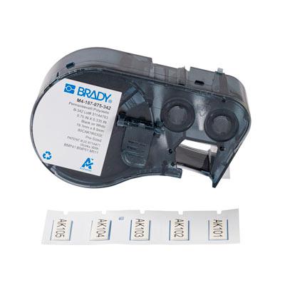 Etiquetas termocontráctiles PermaSleeve con cinta de impresión para las impresoras BMP41 BMP51 M511 - 0.187" Diá. x 0.75", Blanco