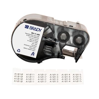 Etiquetas reposicionables multiusos de tela de vinilo con cinta de impresión para las impresoras BMP41 BMP51 M511 - 0.5" x 0.75", Blanco