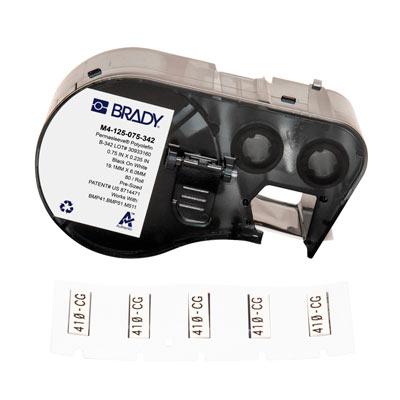 Etiquetas termocontráctiles PermaSleeve con cinta de impresión para las impresoras BMP41 BMP51 M511 - 0.125&quot; Diá. x 0.75&quot;, Blanco