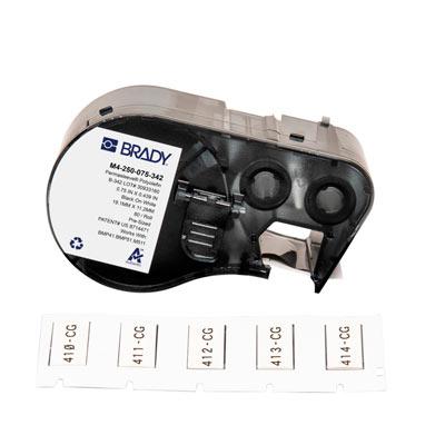 Etiquetas termocontráctiles PermaSleeve con cinta de impresión para las impresoras BMP41 BMP51 M511 - 0.25" Diá. x 0.75", Blanco