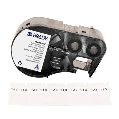 Etiquetas envolventes autolaminables de vinilo con adhesivo agresivo con cinta de impresión para las impresoras BMP41 BMP51 M511 - 1" x 0.75"