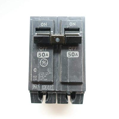INTERRUPTOR TERMOMAGNETICO, DE 2 POLOS, 50 AMPERES, CON IAC 10 KA - General Electric