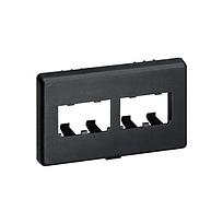 Placa frontal para mobiliario modular Panduit Mini-Com, Herman Mill 4 puertos, ABS, negro - CFFPHM4BL