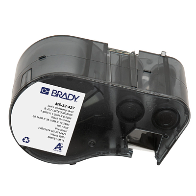 Etiquetas envolventes autolaminables de vinilo con cinta de impresión para impresoras M5 - 1.5" x 1.5", Blanco