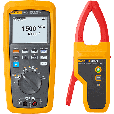 Kit solar con multímetro 283FC CAT III 1500V + Pinza amperimétrica inalámbrica CAT III 1500V