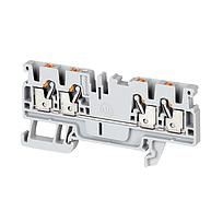 TERMINAL BLOCK, PUSH-IN CONNECTION, IEC, FEED-THROUGH, 2.5MM, SINGLE LEVEL, 4 CONNECTION POINTS, GREY