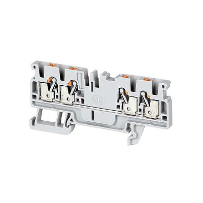 TERMINAL BLOCK, PUSH-IN CONNECTION, IEC, FEED-THROUGH, 2.5MM, SINGLE LEVEL, 4 CONNECTION POINTS, GREY