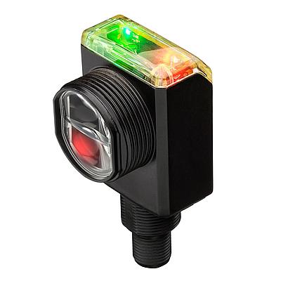 42AF RightSight, Background Suppression, Infrared, DC-Light and Dark Operate, Auto PNP or NPN (IO-Link), Push Button Teach Only, 1.2 m, 4 pin DC Micro (M12) on 150 mm (6 in.) pigtail, 8 ms, 10 - 30V DC, Yes