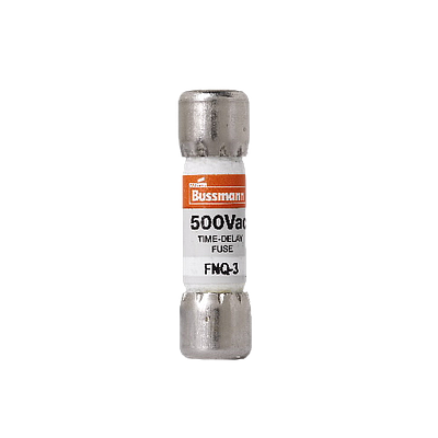 BUSSMANN Fusible FNQ de tiempo retardado, 3A, 500V, Miniatura - FNQ-3