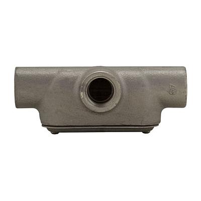 Condulet® Caja Registro Ovalada Serie 7  Forma"T" en aluminio libre de cobre con pintura gris epóxica electroestática,  Entrada 2" NPT,  con tapa de acero galvanizado y empaque integrado. Aplicación i