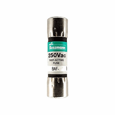 BUSSMAN Fusible Suplementario 13/32" X 1-1/2" Tubo de Fibra Vulcanizada Acción Rápida 250Vca - BAF-1