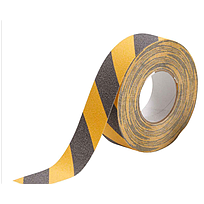 Cinta antideslizante de franjas 2" Negro/amarillo. Marca Brady.