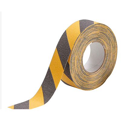 Cinta antideslizante de franjas 2&quot; Negro/amarillo. Marca Brady.