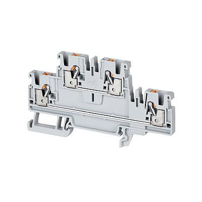 1492-P PUSH-IN TERMINAL BLOCKS , 2.5 MM² (AWG 28 - AWG 12) , 20 A , FEED-THROUGH , MULTI-LEVEL ,1 POINT ON EACH SIDE PER CIRCUIT