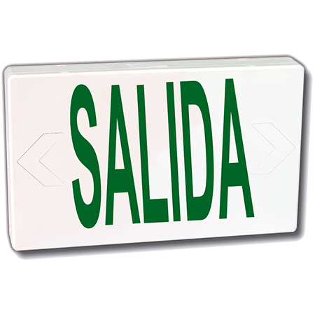 BEGHELLI, Letrero de Señalización &quot;SALIDA&quot;, Verde, LED, 120/277V, 60Hz - VA4GSAS
