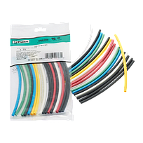 PANDUIT Termorretráctil para paredes finas en piezas de 6, Poliolefina entrelazada de 2,4mm de diámetro, multicolor - HSTT09YK1
