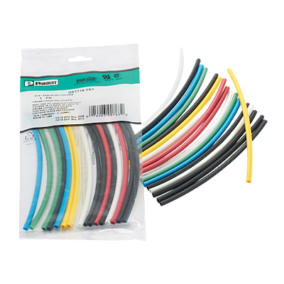 PANDUIT Termorretráctil para paredes finas en piezas de 6, Poliolefina entrelazada de 2,4mm de diámetro, multicolor - HSTT09YK1