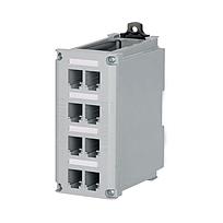 IndustrialNet, 8-port DIN rail mount shi