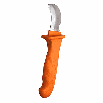 KLEIN TOOLS Cuchilla Curva Aislada, Longitud Total 8-3/4", Sólido y Trenzado, Capacidad 22 a 28 AWG - 1571INS