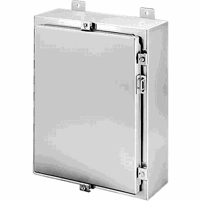 HOFFMAN Caja de conexiones, 48x36x16 &quot;, acero inoxidable, montaje en pared, NEMA13, con bisagras, abrazaderas de tornillo - A48H3616SS6LP