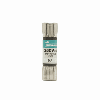 BUSSMANN Fusible Suplementario, 13/32" X 1-1/2" Tubo de Fibra Vulcanizada, Acción Rápida 250Vca - BAF-20
