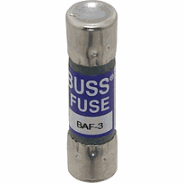 BUSSMAN Fusible Suplementario 13/32" X 1-1/2" Tubo de Fibra Vulcanizada Acción Rápida 250Vca - BAF-3