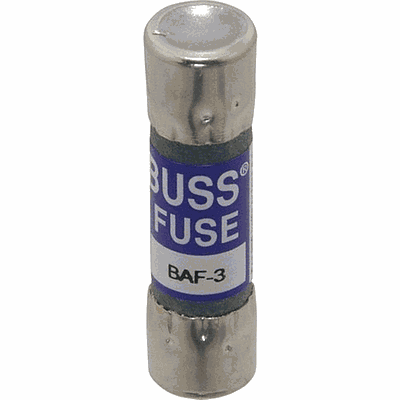 BUSSMAN Fusible Suplementario 13/32" X 1-1/2" Tubo de Fibra Vulcanizada Acción Rápida 250Vca - BAF-3