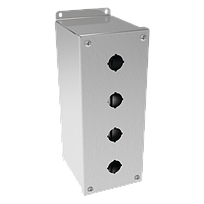HOFFMAN Carcasa, Botón pulsador, 4 orificios, 22.5 mm, Inoxidable, NEMA13, IP66, Serie Pentair Inoxidable - E4PBGXSS