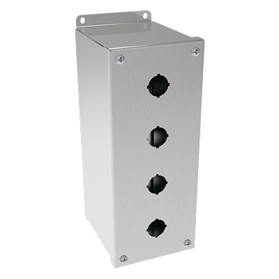 HOFFMAN Carcasa, Botón pulsador, 4 orificios, 22.5 mm, Inoxidable, NEMA13, IP66, Serie Pentair Inoxidable - E4PBGXSS